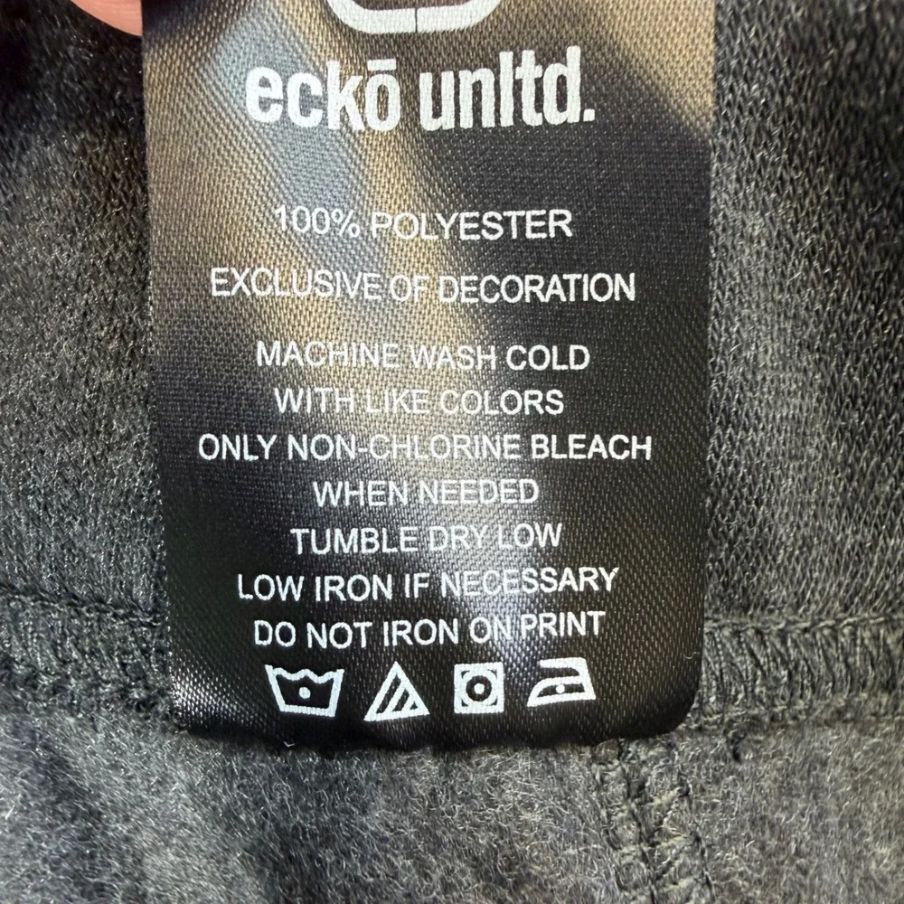 Ecko Unltd Fleece Sweat Shorts Men's Size M Black Gray Graphic Streetwear‎ NEW